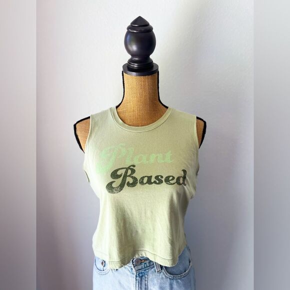 Modern Light Green Grayson Threads “ Plant Based “ Cut Off Tank Top Size Small - Picture 1 of 8